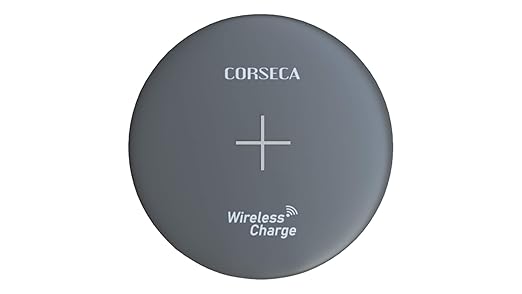 CORSECA Power Pie Qi Certified Wireless Charging Pad for iOS & Android - Gray