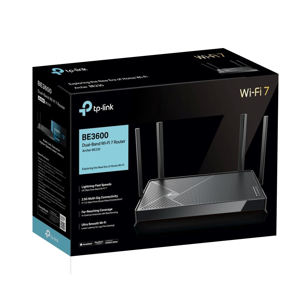 TP-Link BE3600 Archer BE230 Dual-Band Whole Home EasyMesh Wi-Fi 7 Router
