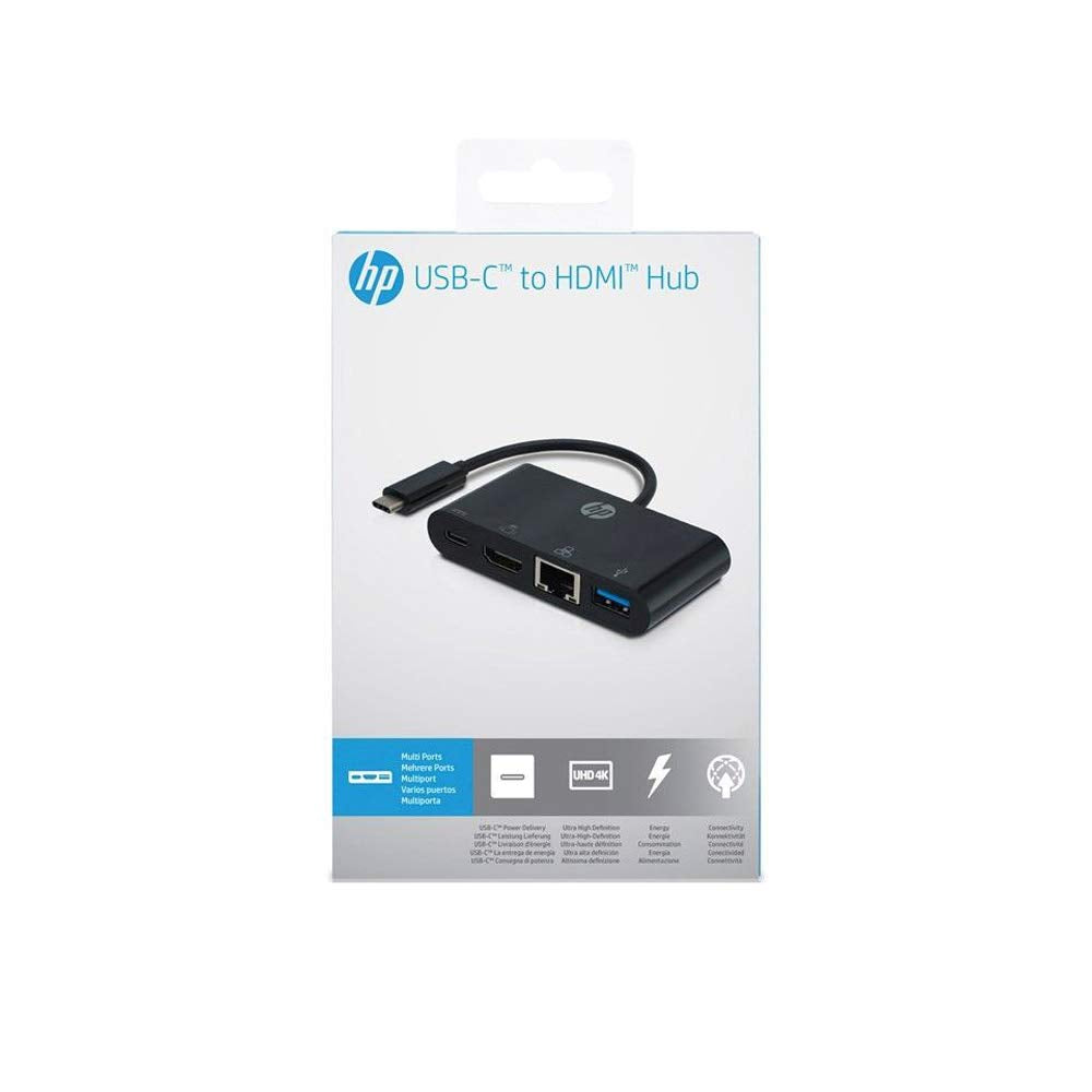 HP USB-C Multi Port Hub with USB-C VGA USB 3.0 and Gigabit Ethernet Ports