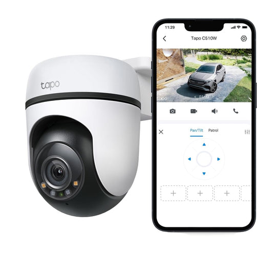TP-Link Tapo C510W 3MP 2K QHD Outdoor Pan/Tilt Security Wi-Fi Camera - White