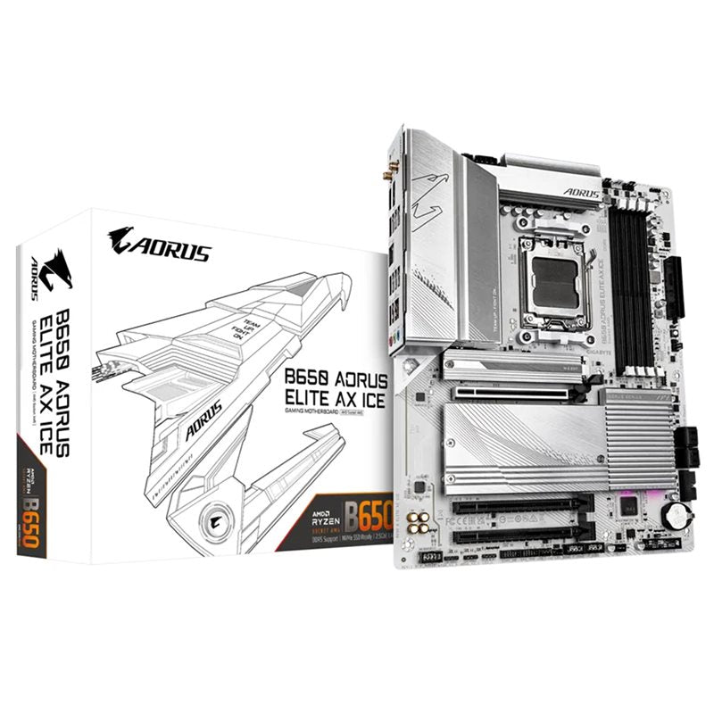 GIGABYTE B650 AORUS ELITE AX ICE Wi-Fi 6E Ultra Durable AMD AM5 DDR5 ATX Motherboard