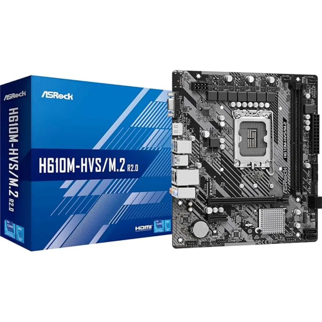 ASRock H610M-HVS/M.2 R2.0 DDR4 Intel LGA 1700 Micro ATX Motherboard-tpstech.in