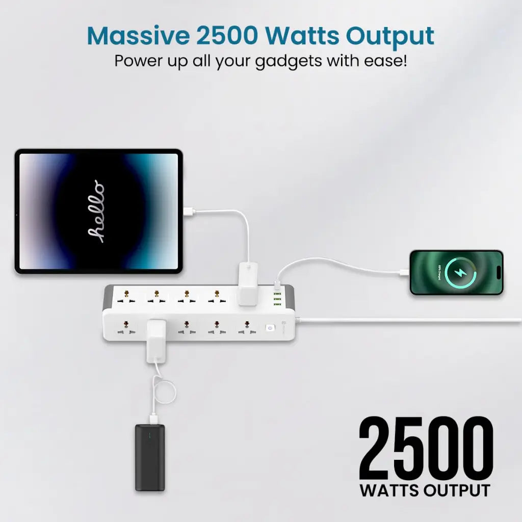 Portronics Power Plate 14 POR 2072 10 Socket Extension Board-tpstech.in