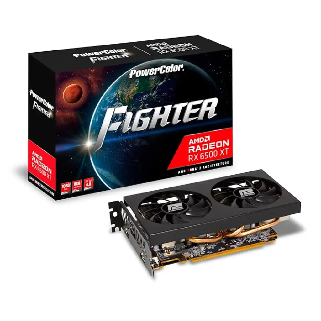 PowerColor Fighter Radeon RX 6500 XT 8GB GDDR6 64-bit Graphics Card-tpstech.in