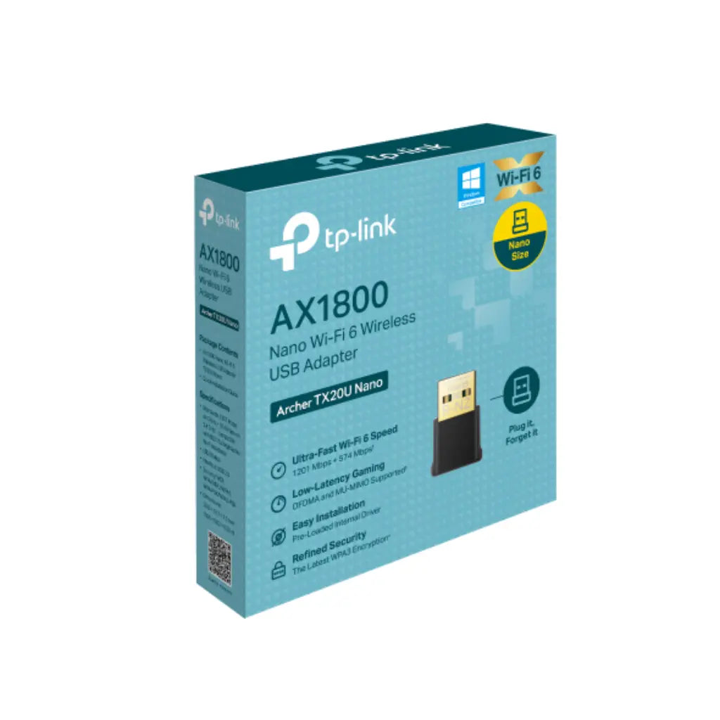 TP-Link Archer TX20U Nano AX1800 Wi-Fi 6 Nano Wireless USB Adapter-tpstech.in