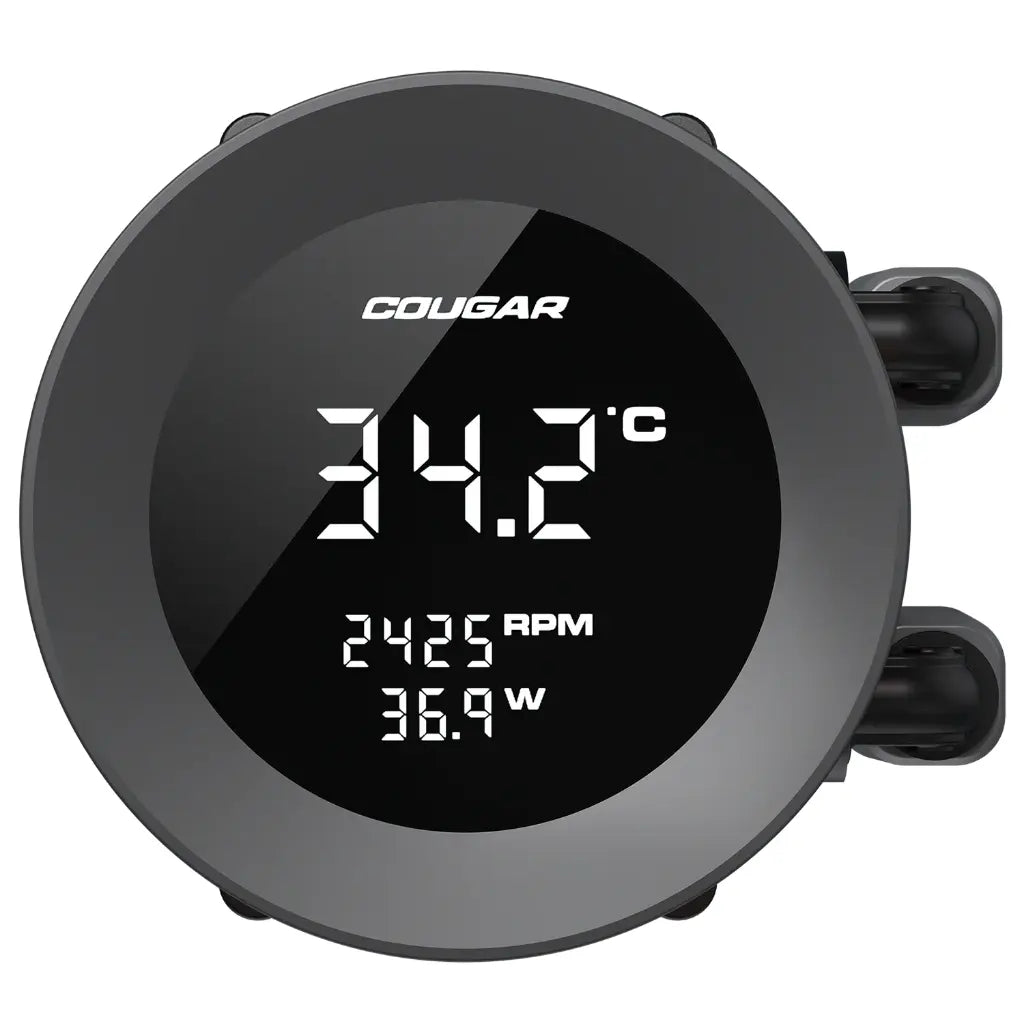 Cougar Poseidon Vistek ARGB 240 CPU Liquid Cooler with 1.9 Inch Digital Display Black