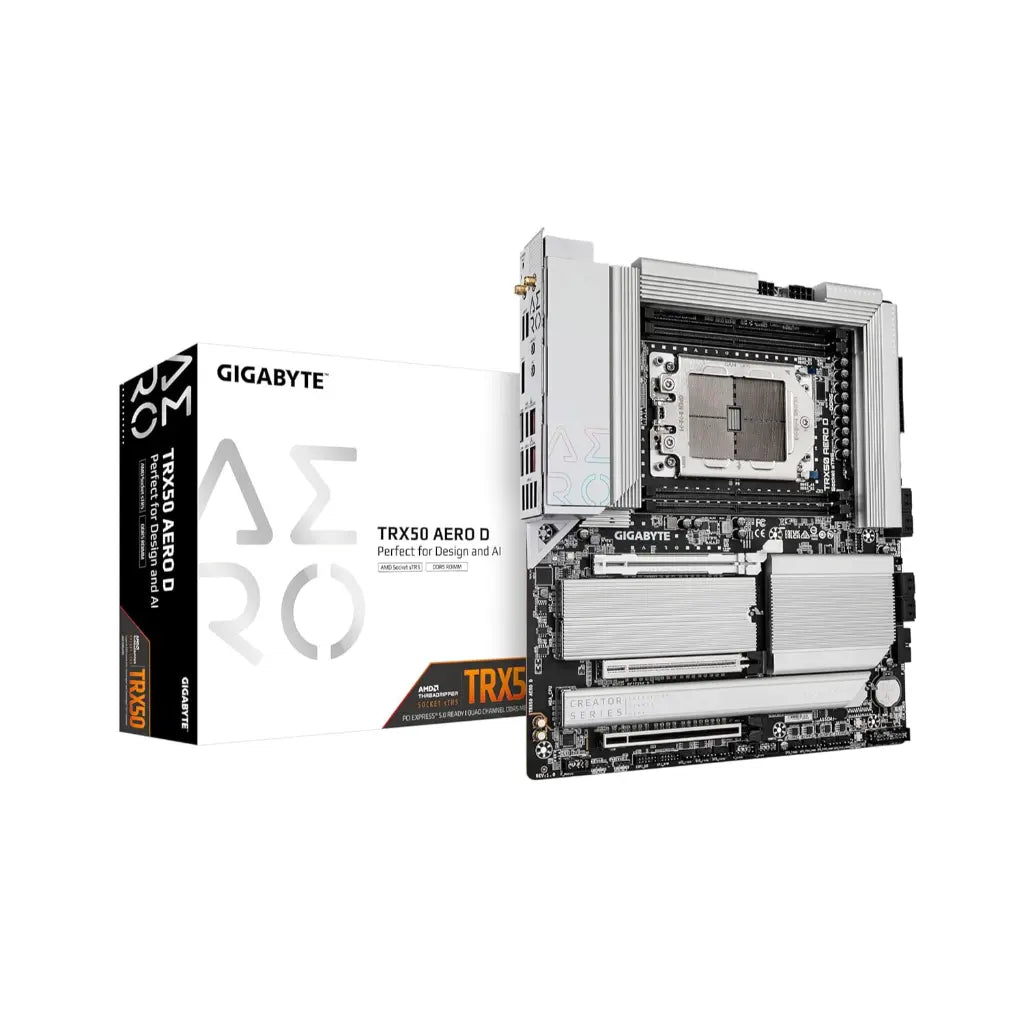 Gigabyte TRX50 AERO D Motherboard | AMD Socket sTR5 | DDR5 1TB Max | Wi-Fi 7 & 10GbE LAN