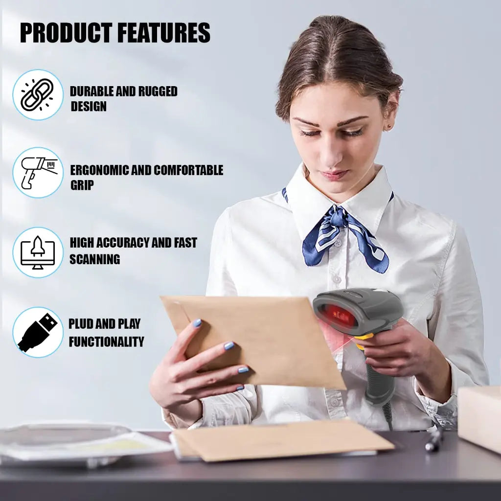 Newland HR2081 2D Barcode Scanner USB IP42 CMOS High-Performance Handheld Scanner-tpstech.in