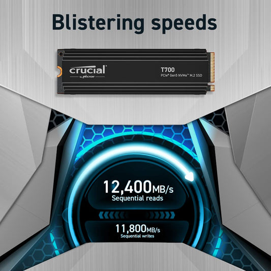 Crucial T700 2 TB M.2 NVMe Gen5 Internal SSD