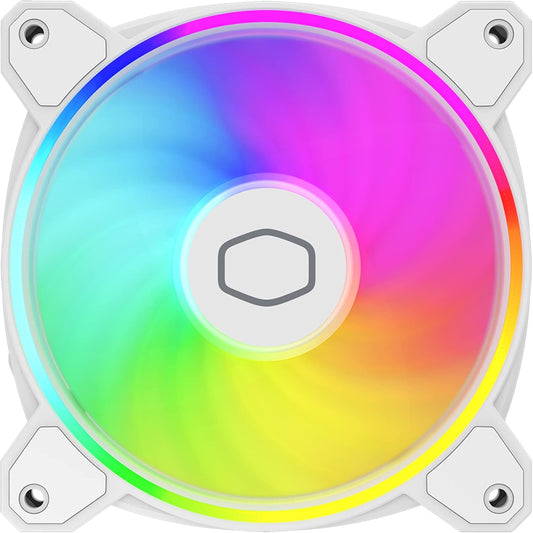 Cooler Master MF120 Halo 2 120mm PWM Duo-Ring ARGB Computer Case Fan - White