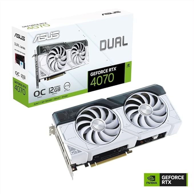 ASUS Dual GeForce RTX™ 4070 Super OC Edition 12GB GDDR6 Graphic Card-White