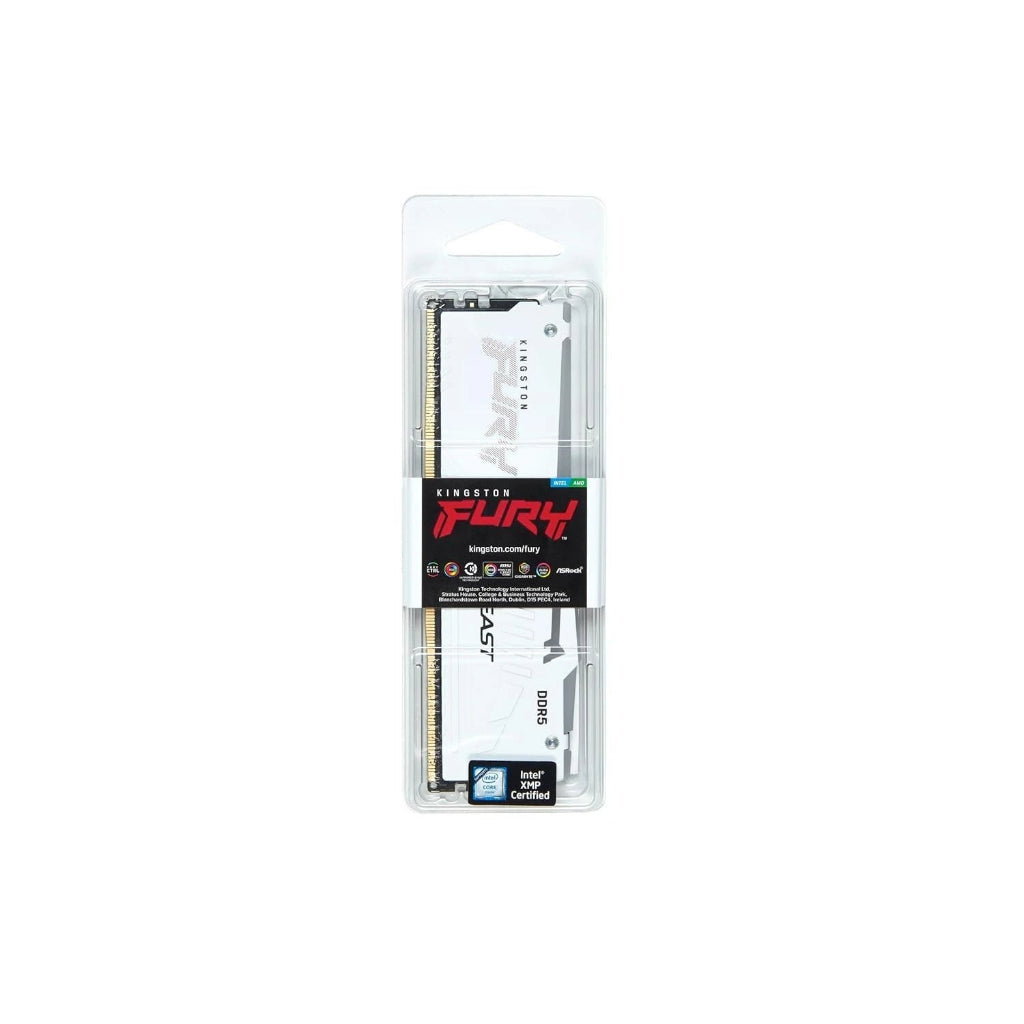 Kingston Fury Beast 32GB DDR5 6000MHz CL30 DIMM RGB XMP Desktop Memory -White