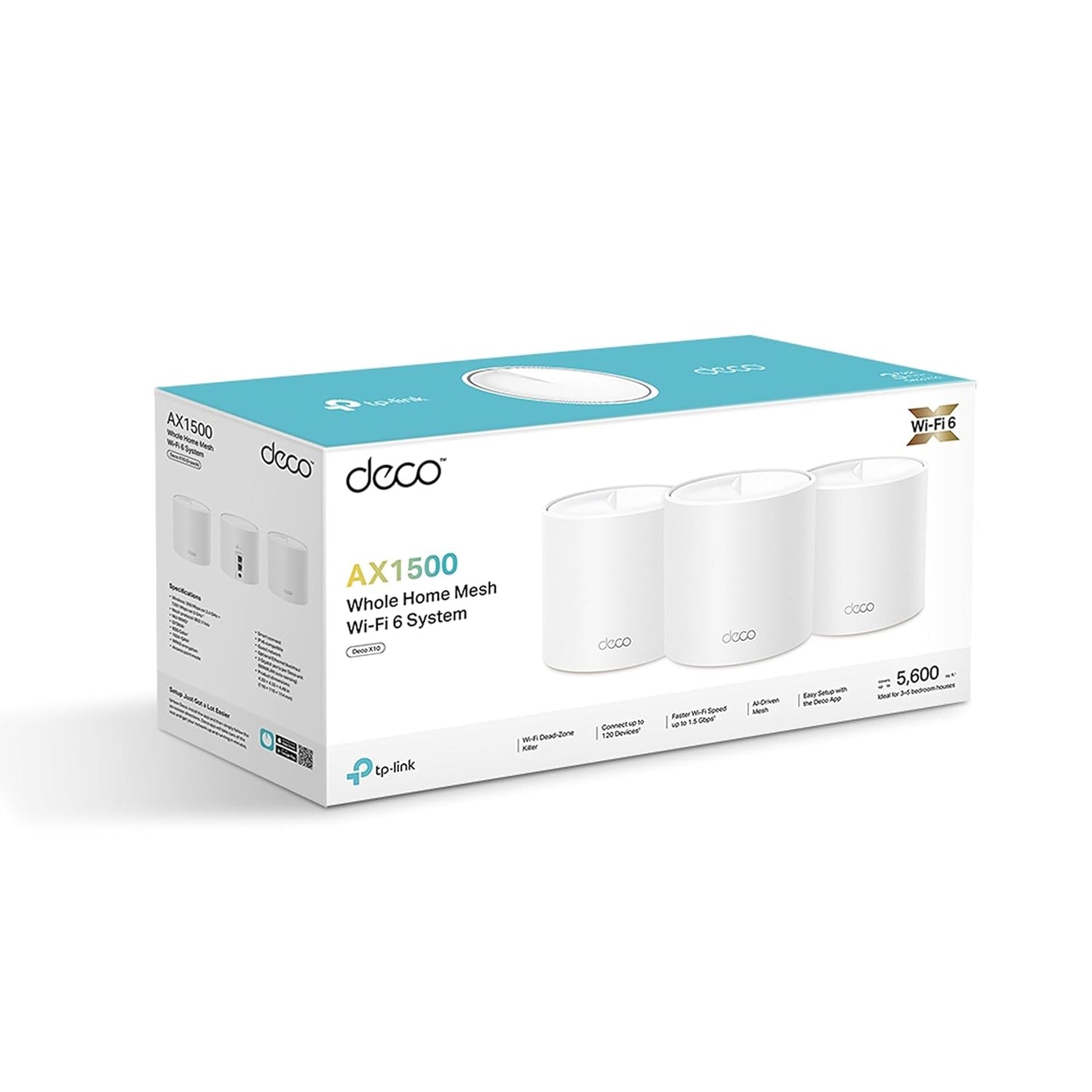 TP-Link AX1500 DECO X10 Dual-Band Whole Home Mesh Wi-Fi 6 System - 3 Pack