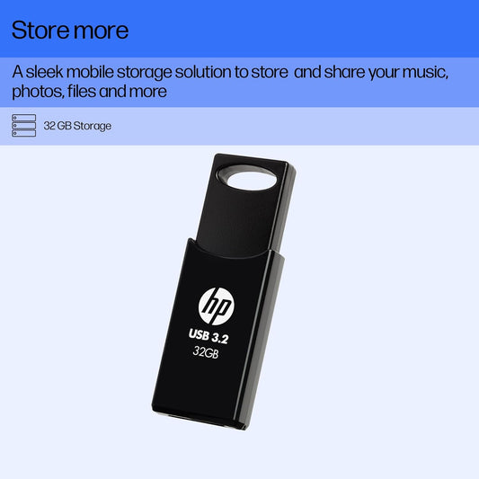 HP 712W 32GB USB 3.2 Flash Drive-Black