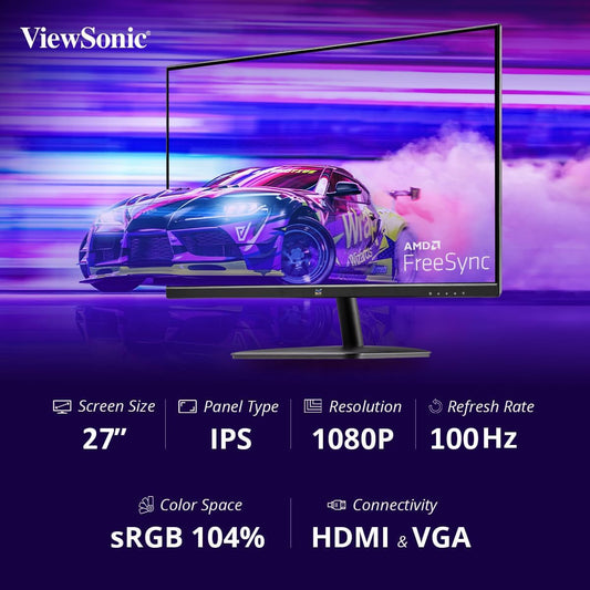 ViewSonic VA2732-H 27 Inch 75 Hz IPS Full HD 1080p Gaming Monitor