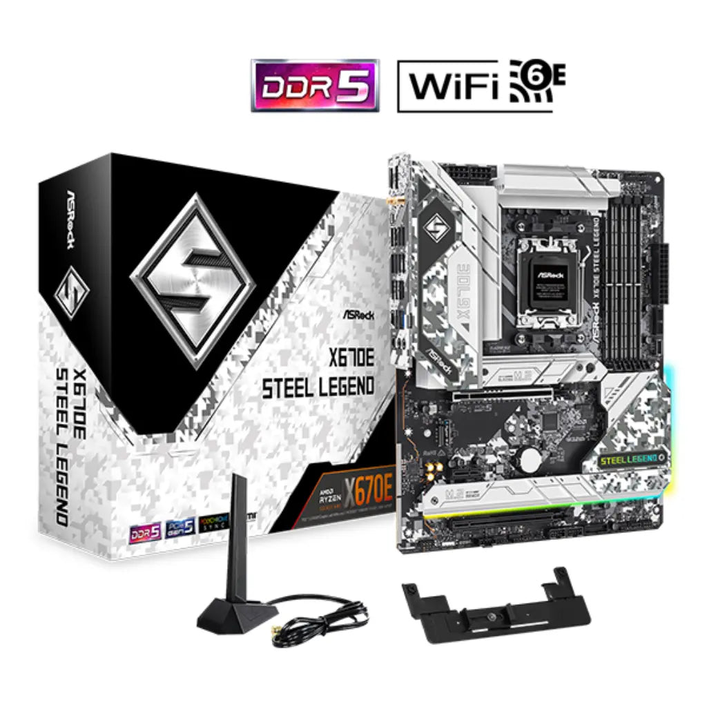 ASRock X670E Steel Legend AMD X670E AM5 DDR5 ATX Motherboard-tpstech.in