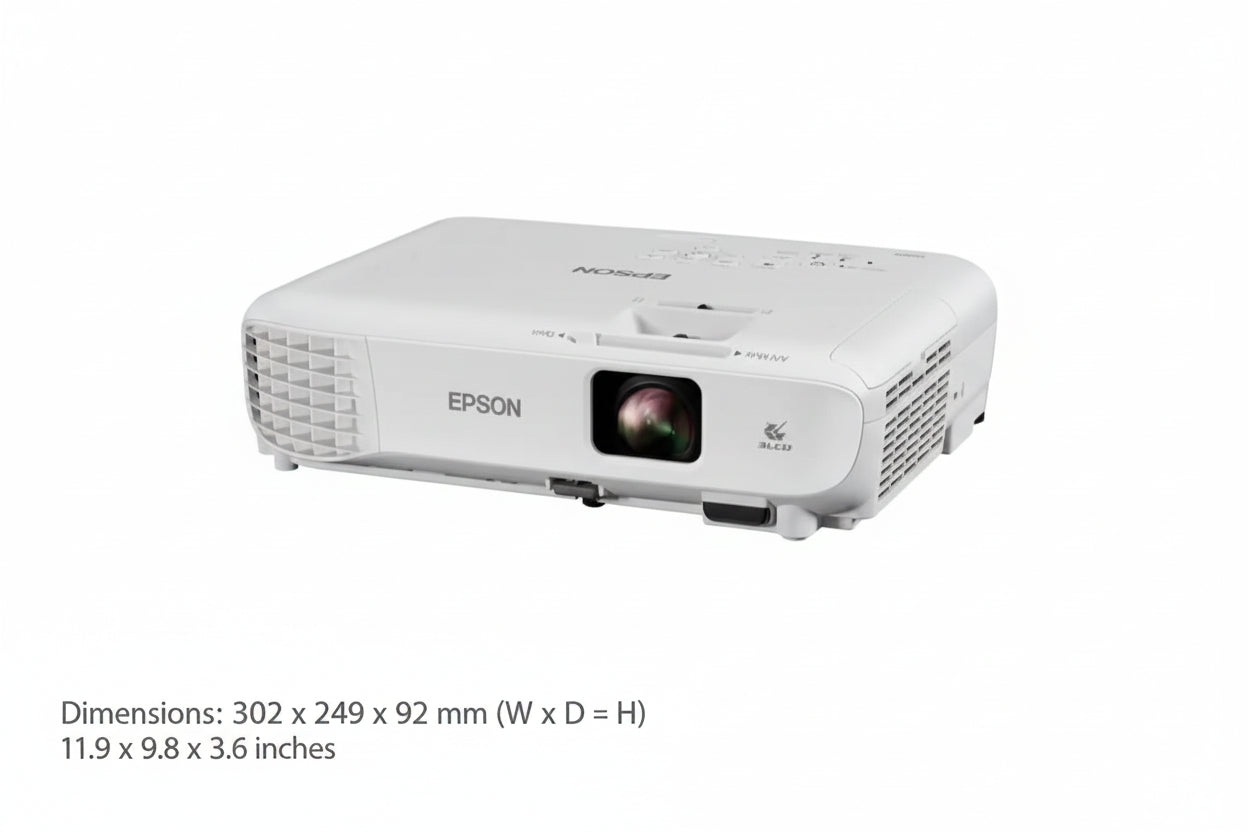 Epson EB-W06 WXGA 3LCD Projector 3700 Lumens HDMI Up to 320" Display 12,000 Hrs Lamp Life-tpstech.in