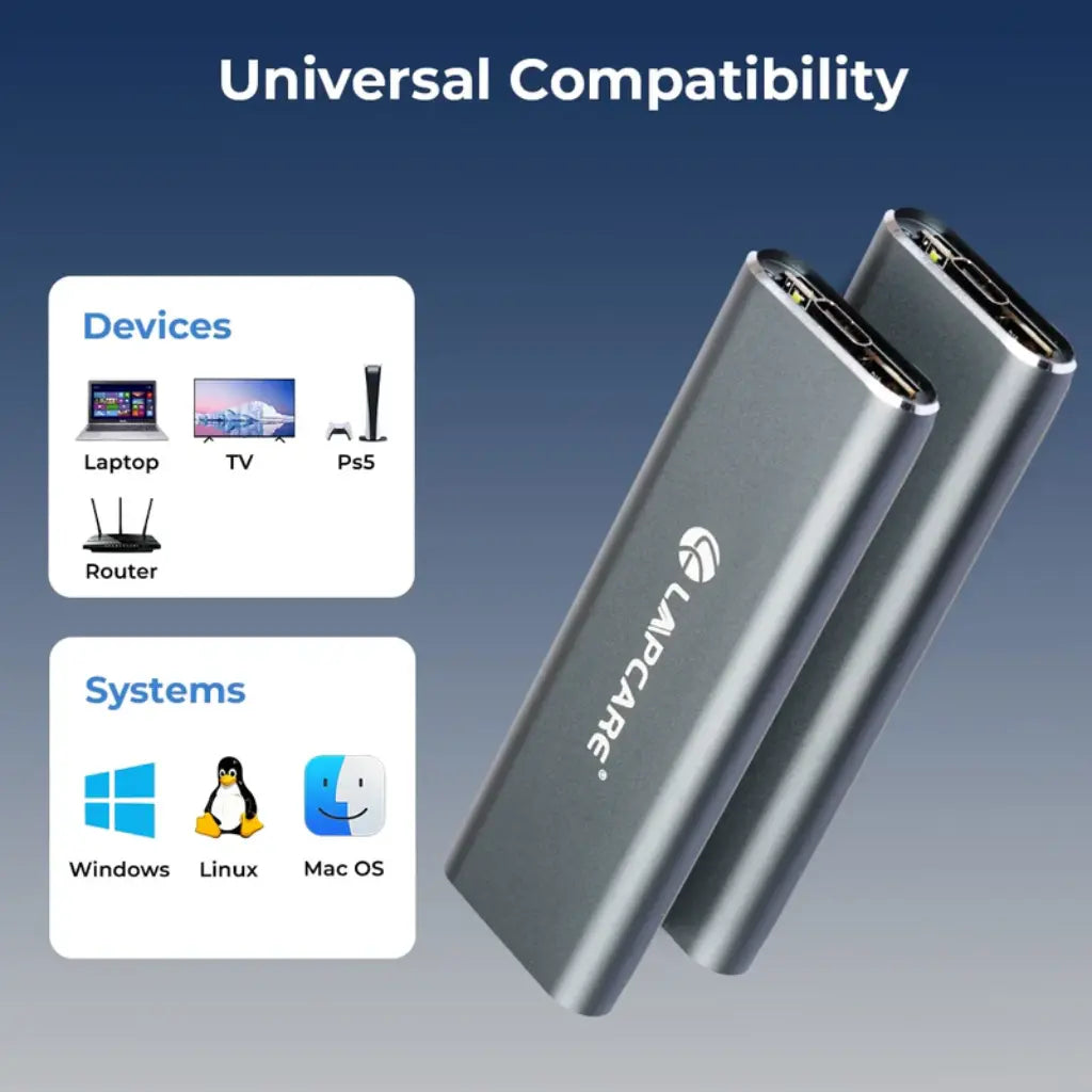 Lapcare LSC-402 Metal M.2 NVMe SSD Casing with Cable Aluminum External Enclosure-tpstech.in
