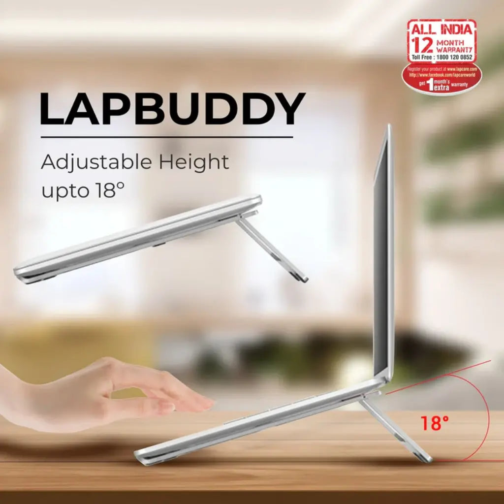 Lapcare Lapbuddy LSE-004 Aluminum Laptop/iPad Stand Foldable Upto 15.6" Support-tpstech.in