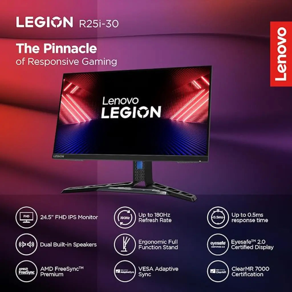 Lenovo Legion R25i‑30 24.5″ 180Hz IPS FHD 180Hz Gaming Monitor-tpstech.in