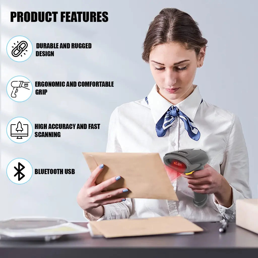 Newland HR2081‑BT Wireless 2D Barcode Scanner with Bluetooth 5.0-tpstech.in