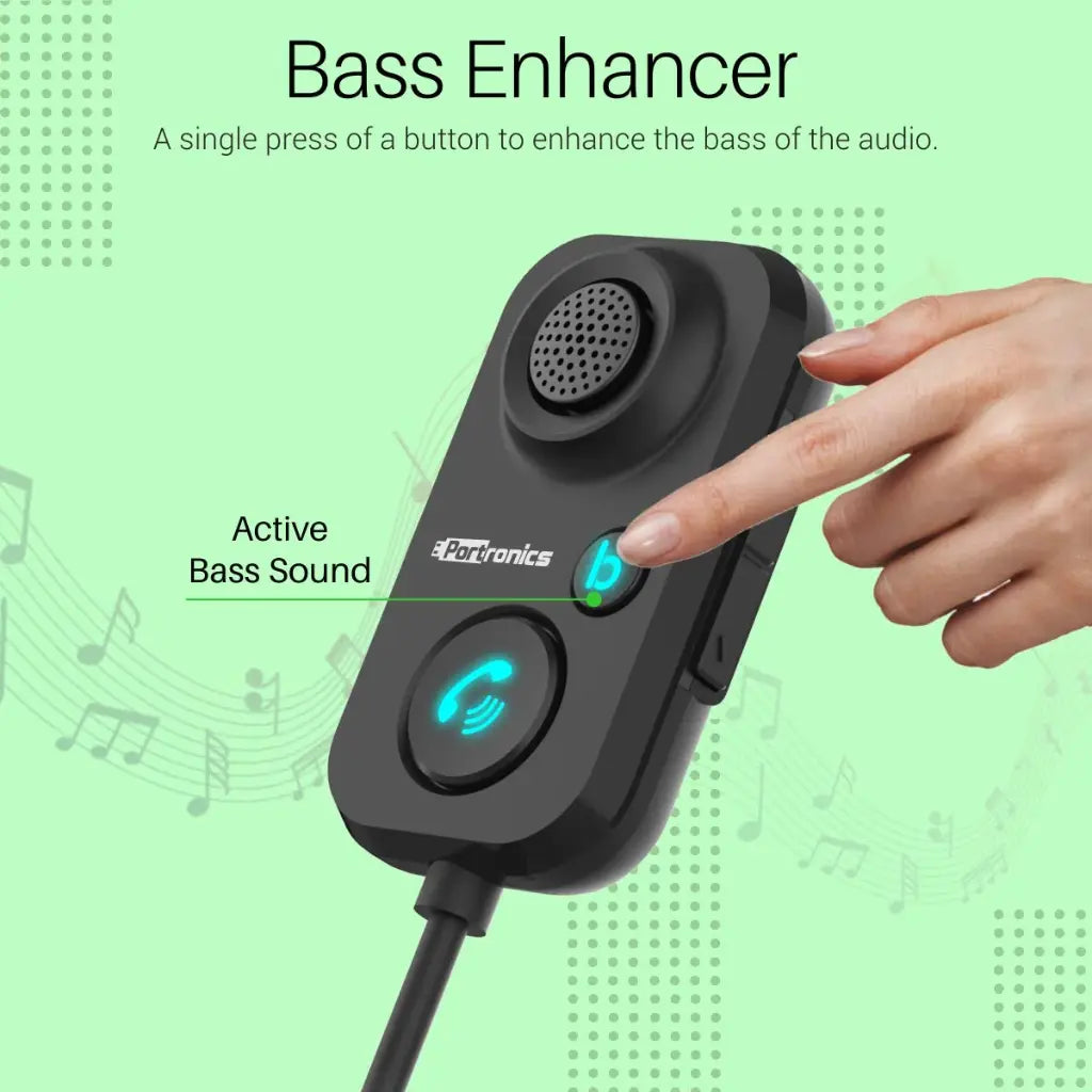 Portronics Auto 12 POR 1195 In Car Bluetooth Receiver with Bluetooth 5.1 Handsfree Calling-tpstech.in