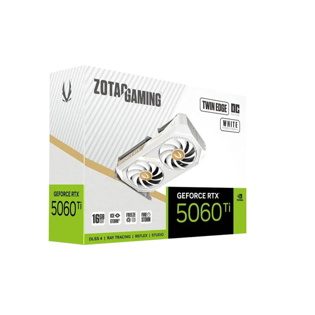 ZOTAC GAMING GeForce RTX 5060 Ti 16GB GDDR7 Twin Edge OC Graphics Card - White-tpstech.in