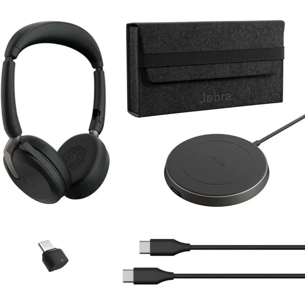 Jabra Evolve2 65 Flex UC Stereo Wireless Headset with Hybrid ANC ClearVoice Mic