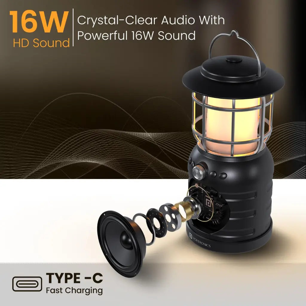 Portronics iLumi II POR 2341 16W Bluetooth 5.3 Speaker with LED Lamp-tpstech.in