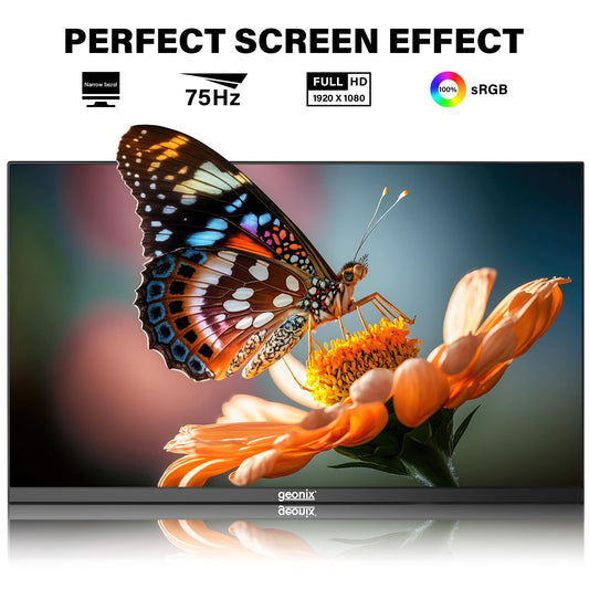 GEONIX 22 Inch Full HD IPS 75Hz 100% sRGB 178° Wide Viewing Angle PC Monitor