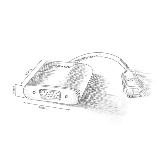 Cadyce CA-C3VGA USB Type-C to VGA Adapter