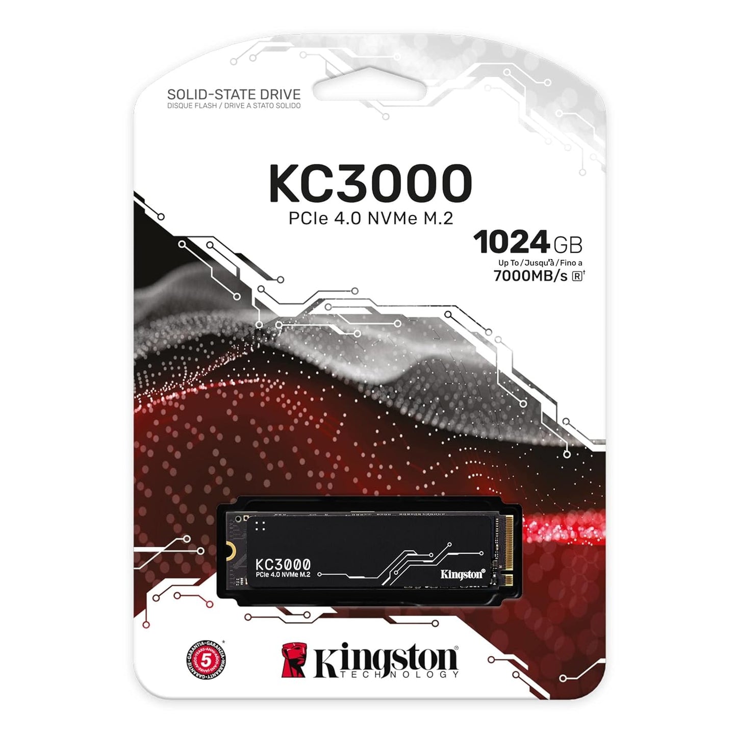 Kingston KC3000 1TB M.2 2280 PCIe4.0 NVMe Gen4 3D NAND Internal Solid State Drive - Black