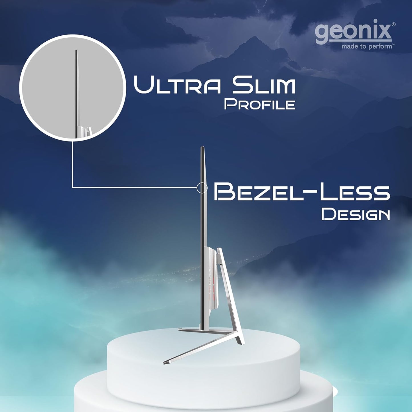 GEONIX Neon 27" 75Hz 1080p FHD Curved Monitor with Dual Integrated Speakers - White