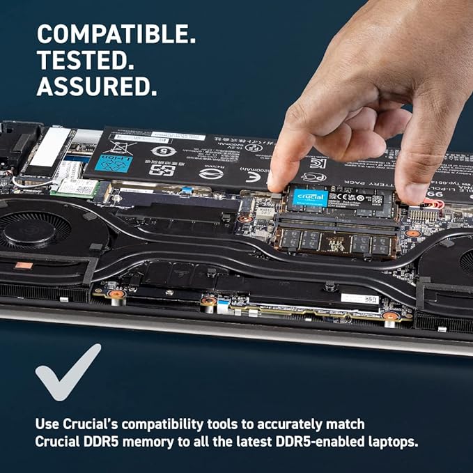 Crucial RAM 16GB DDR5 5200 MHz CL42 SODIMM Laptop Memory