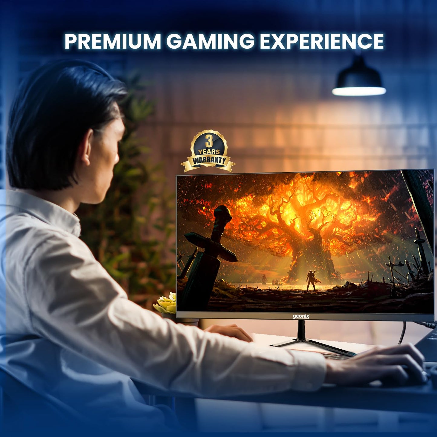 GEONIX 22 Inch Full HD IPS 75Hz 100% sRGB 178° Wide Viewing Angle PC Monitor