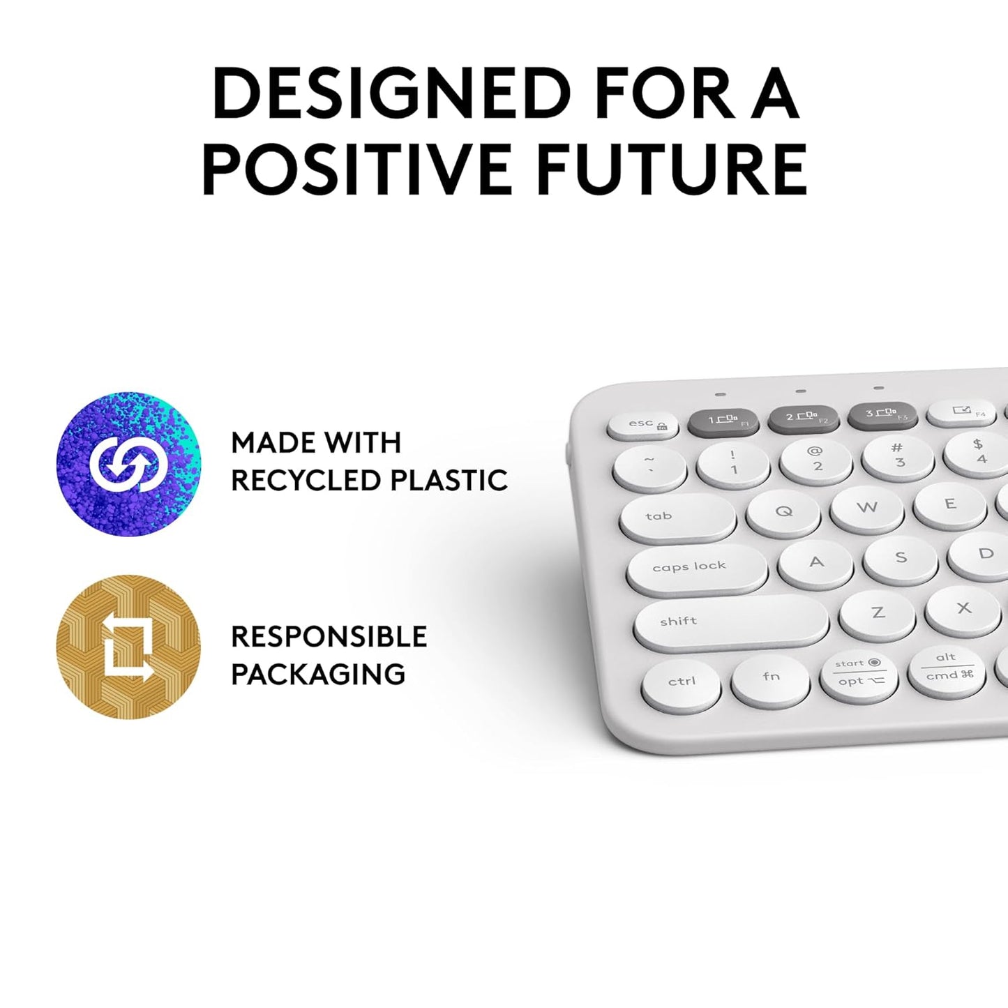 Logitech Pebble Keys 2 K380s Multi Device Bluetooth Wireless Keyboard - Tonal White