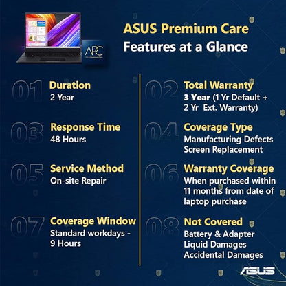 ASUS Premium Care 2 Year Extended Warranty for Chromebook Vivobook Zenbook Series Laptops