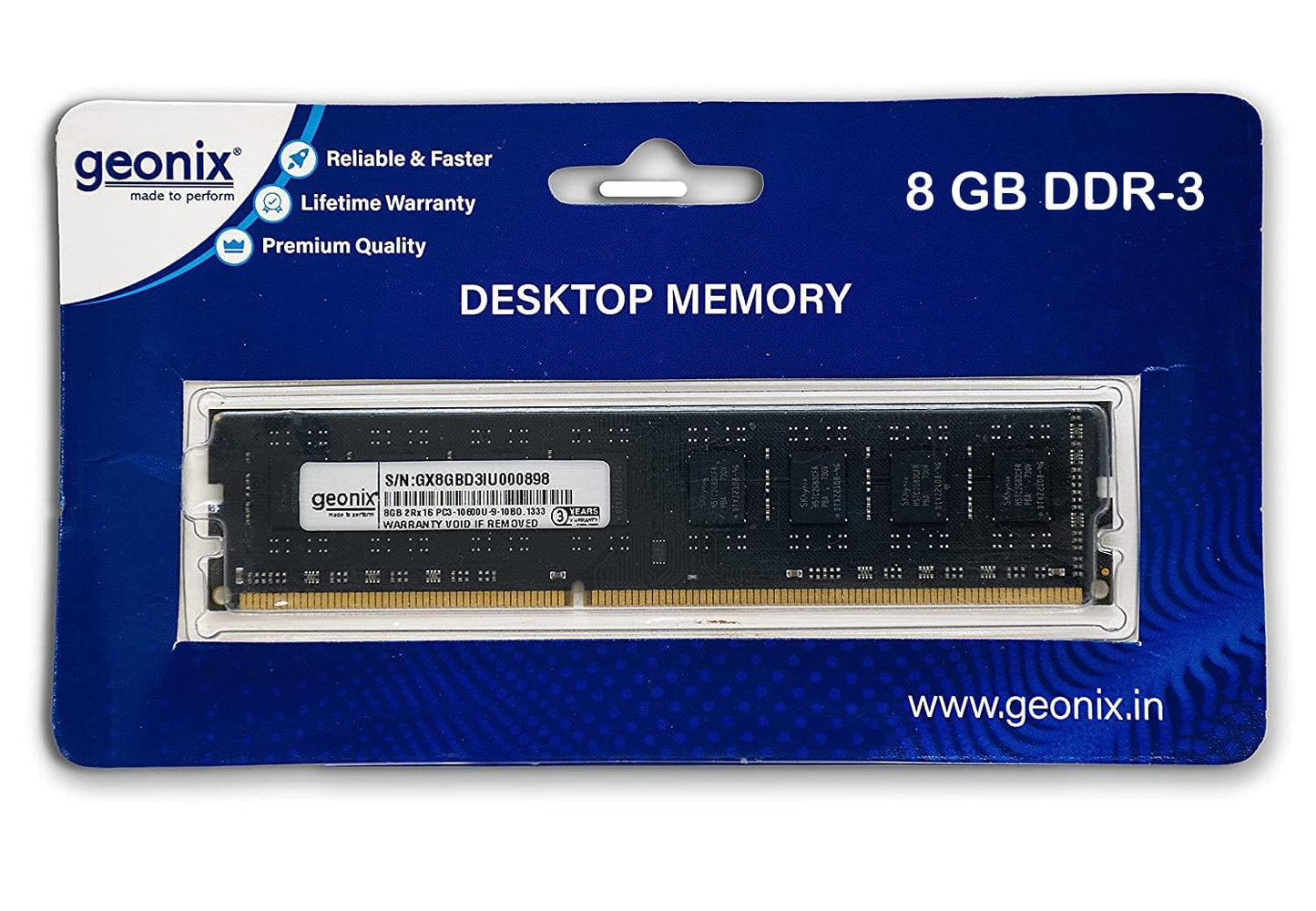 GEONIX 8GB DDR3 CL11 1600 MHz Desktop Memory UDIMM