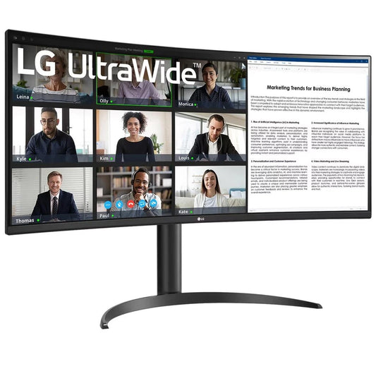 LG UltraWide 34WR55QC-B 34" WQHD Curved VA Monitor – 100Hz HDR10 USB-C 65W AMD FreeSync