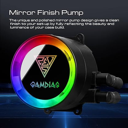 Gamdias  CHIONE P2-360R AIO Liquid Cooler with Triple 120mm RGB Silent Fan and Remote Controller