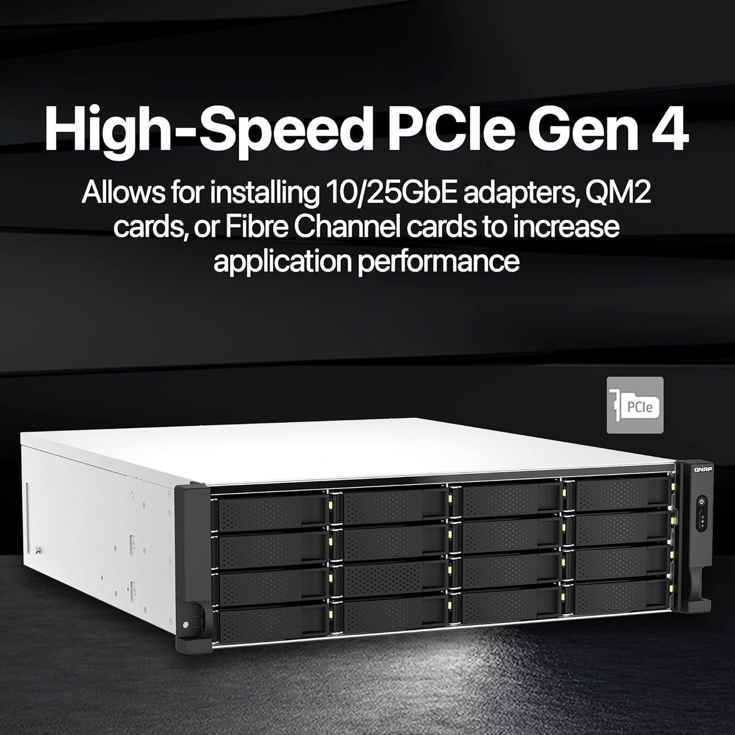 QNAP TS-h2287XU-RP-E2378-64G 22 Bay Dual 10GbE 3U Rackmount Hybrid NAS