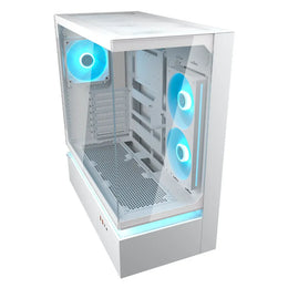 Cougar CFV235 Tempered Glass ATX Mid‑Tower Gaming Case with Central Floating Ventilation - White-tpstech.in