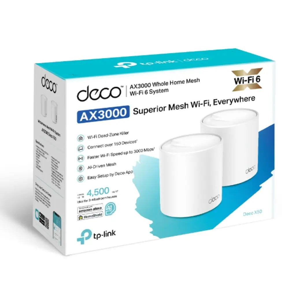 Deco AX3000 X50 Whole Home Mesh WiFi 6 System - 2 Pack-tpstech.in