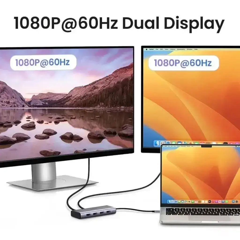 Ugreen 45379 USB-C Hub 7 in 1 Dual 4K HDMI 100W PD 10Gbps Data Ports-tpstech.in