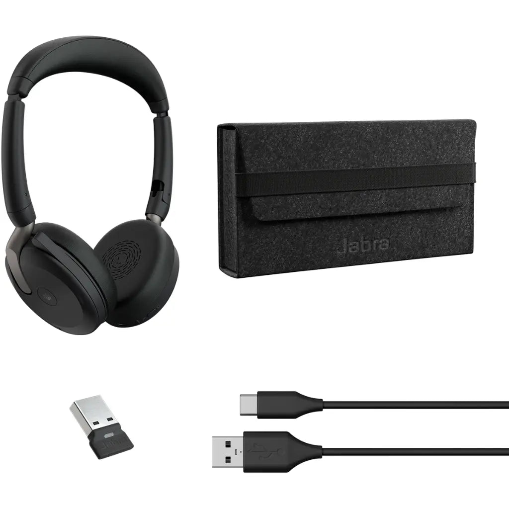 Jabra Evolve2 65 Flex MS USB‑A Wireless Headset with ANC & Link 380A