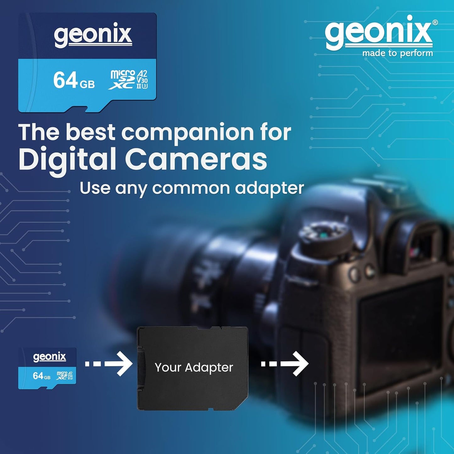 Geonix 64GB Micro SDXC Memory Card with 5 Years Warranty