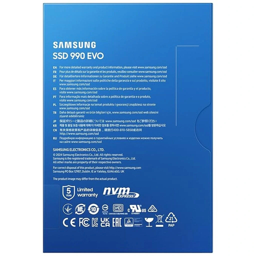 Samsung 990 EVO Plus 1TB M.2 NVMe PCIe 5.0 Internal SSD