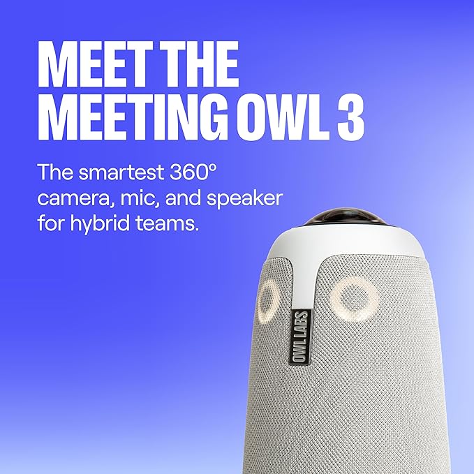 Meeting Owl 3 360° Smart Video Conference Camera with 1080p HD Video Speaker & Microphone