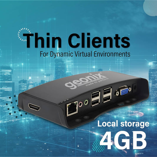 Geonix CPU ARM A9 Dual-Core 1.2GHz 512MB RAM 4GB Internal Storage Compact Thin Client