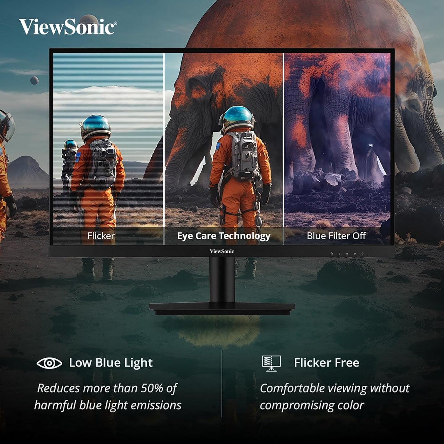 ViewSonic 22 Inch Full HD IPS 100Hz Adaptive Sync Flicker Free sRGB Eye-Care Technology Monitor